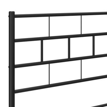 Metal Bed Frame with Headboard - Black 80x200 cm | Hipo Market