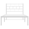 White Metal Bed Frame with Headboard - 90x200 cm | HipoMarket