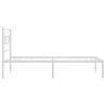 White Metal Bed Frame with Headboard - 90x200 cm | HipoMarket