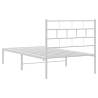 White Metal Bed Frame with Headboard - 90x200 cm | HipoMarket