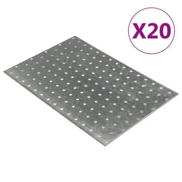 Perforated Plates 20 pcs 2 mm 300x200 mm Galvanised Steel