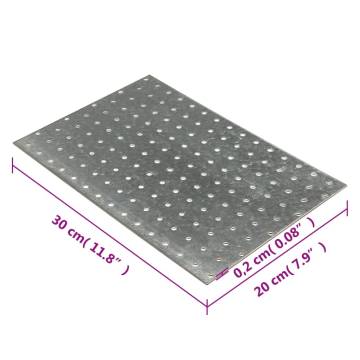 Perforated Plates 20 pcs 2 mm 300x200 mm Galvanised Steel