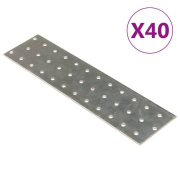 40 pcs Perforated Plates 2mm Galvanised Steel for DIY Projects