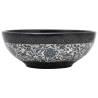 Elegant Black and Blue Round Ceramic Countertop Basin | 41x14 cm