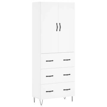 Stylish Highboard White 69.5x34x180 cm | HipoMarket