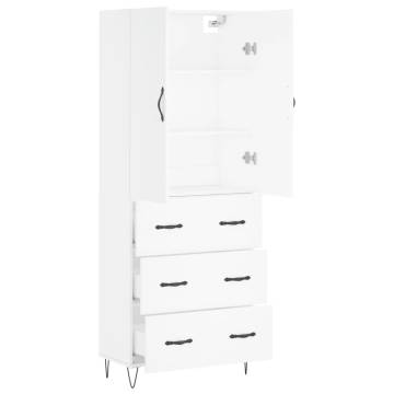 Stylish Highboard White 69.5x34x180 cm | HipoMarket