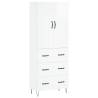 Stylish Highboard High Gloss White - 69.5x34x180 cm