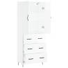 Stylish Highboard High Gloss White - 69.5x34x180 cm