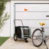 Pet Bike Trailer Black and Grey Oxford Fabric and Iron Colour black and grey Size 63 x 121 x 65 cm 