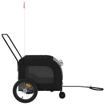 Durable Pet Bike Trailer - Black & Grey Oxford Fabric