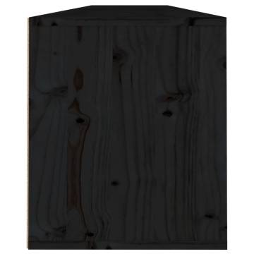 Wall Cabinets 2 pcs Black - Solid Pine Wood | HipoMarket