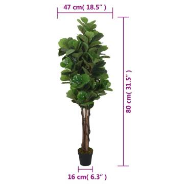 Artificial Fiddle Leaf Fig Tree - 80 cm, 96 Leaves | HipoMarket