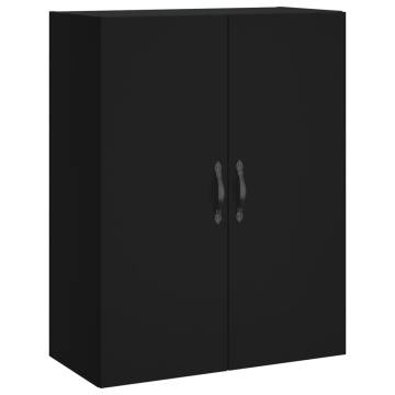 Stylish Black Highboard | 69.5x34x180 cm | Engineered Wood