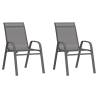 Stackable Garden Chairs 2 pcs Grey Textilene Fabric Colour grey Quantity in Package 2 