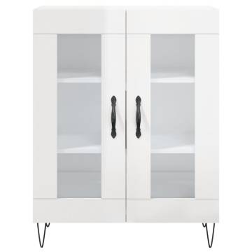 Stylish Highboard High Gloss White 69.5x34x180 cm - Hipomarket