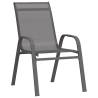 Stackable Garden Chairs 2 pcs - Grey Textilene Fabric