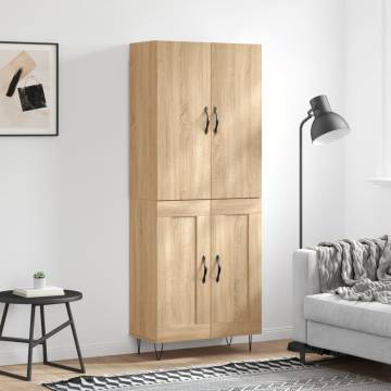 Stylish Highboard Sonoma Oak - Durable Engineered Wood - HipoMarket