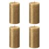 Bolsius Rustic Pillar Candles Shimmer 4 pcs 130x68 mm Gold Colour gold Size 130 x 68 mm Quantity in Package 4 