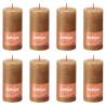 Bolsius Rustic Pillar Candles Shine 8 pcs 100x50 mm Spice Brown Colour spice brown Size 100 x 50 mm Quantity in Package 8 