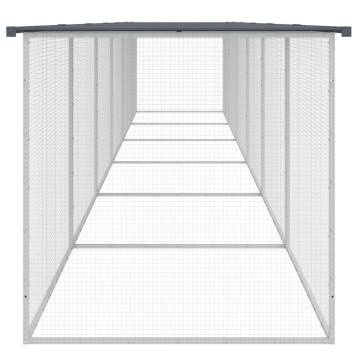 Durable Anthracite Chicken Cage with Roof - Galvanised Steel