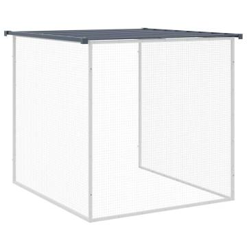 Durable Anthracite Chicken Cage with Roof - Galvanised Steel