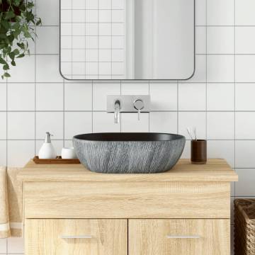 Countertop Basin Black and Grey Ceramic | Chic Bathroom Sink