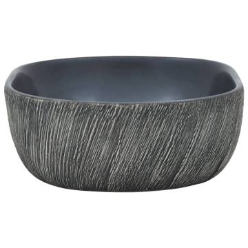 Countertop Basin Black and Grey Ceramic | Chic Bathroom Sink