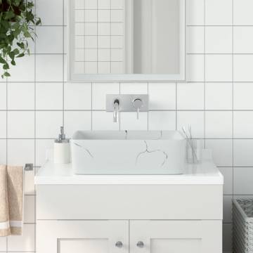 Countertop Basin White Rectangular - Chic Ceramic Sink