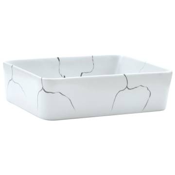 Countertop Basin White Rectangular - Chic Ceramic Sink