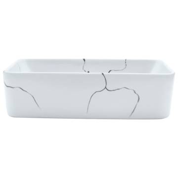 Countertop Basin White Rectangular - Chic Ceramic Sink