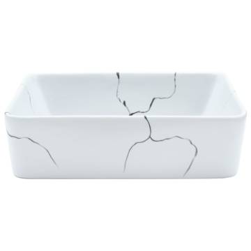 Countertop Basin White Rectangular - Chic Ceramic Sink