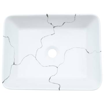 Countertop Basin White Rectangular - Chic Ceramic Sink