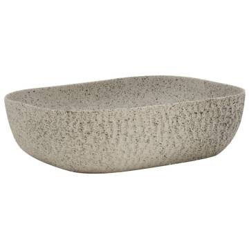 Elegant Grey Rectangular Ceramic Basin | 48x37.5 cm