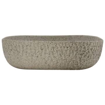 Elegant Grey Rectangular Ceramic Basin | 48x37.5 cm