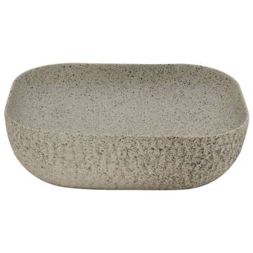 Elegant Grey Rectangular Ceramic Basin | 48x37.5 cm