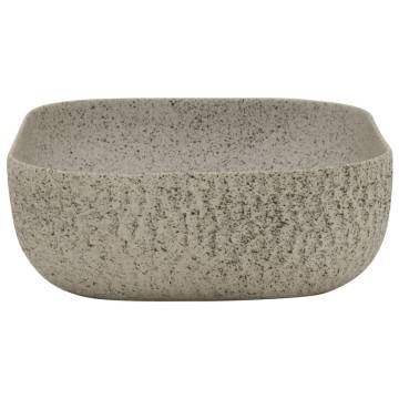 Elegant Grey Rectangular Ceramic Basin | 48x37.5 cm