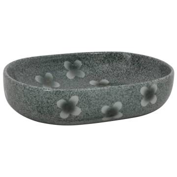 Blue Oval Ceramic Countertop Basin | 59x40x14 cm