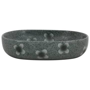 Blue Oval Ceramic Countertop Basin | 59x40x14 cm