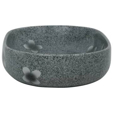 Blue Oval Ceramic Countertop Basin | 59x40x14 cm