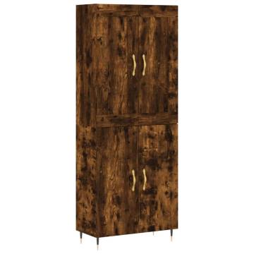 Stylish Highboard in Smoked Oak | 69.5x34x180 cm