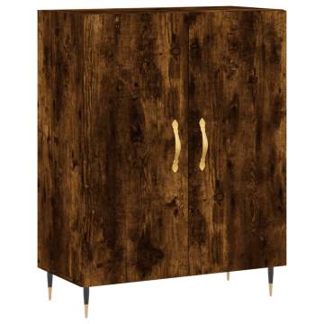 Stylish Highboard in Smoked Oak | 69.5x34x180 cm