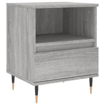 Stylish Grey Sonoma Bedside Cabinet - 40x35x50 cm