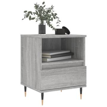 Stylish Grey Sonoma Bedside Cabinet - 40x35x50 cm