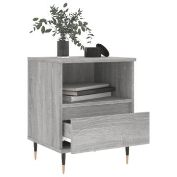 Stylish Grey Sonoma Bedside Cabinet - 40x35x50 cm