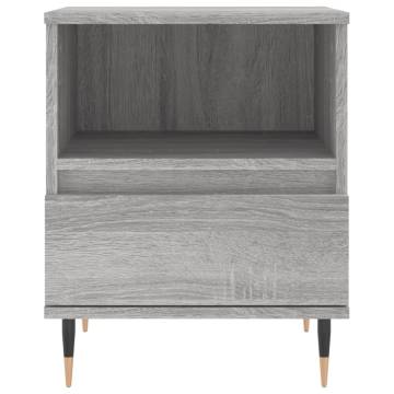 Stylish Grey Sonoma Bedside Cabinet - 40x35x50 cm