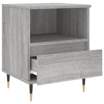 Stylish Grey Sonoma Bedside Cabinet - 40x35x50 cm