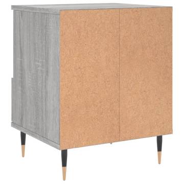 Stylish Grey Sonoma Bedside Cabinet - 40x35x50 cm