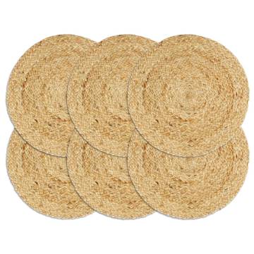 Handmade 6 pcs Round Jute Placemats - Natural & Unique