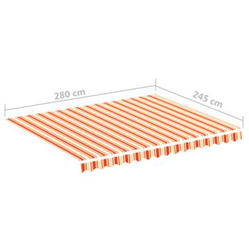 Replacement Awning Fabric - Yellow and Orange, 3x2.5m