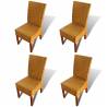 Dining Chairs Set of 4 Brown Natural Rattan | HipoMarket